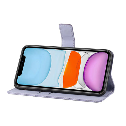 Imprinted Flower Ethnic Style Wallet Stand Design Leather Protective Case for iPhone 13 Pro Max 6.7 inch