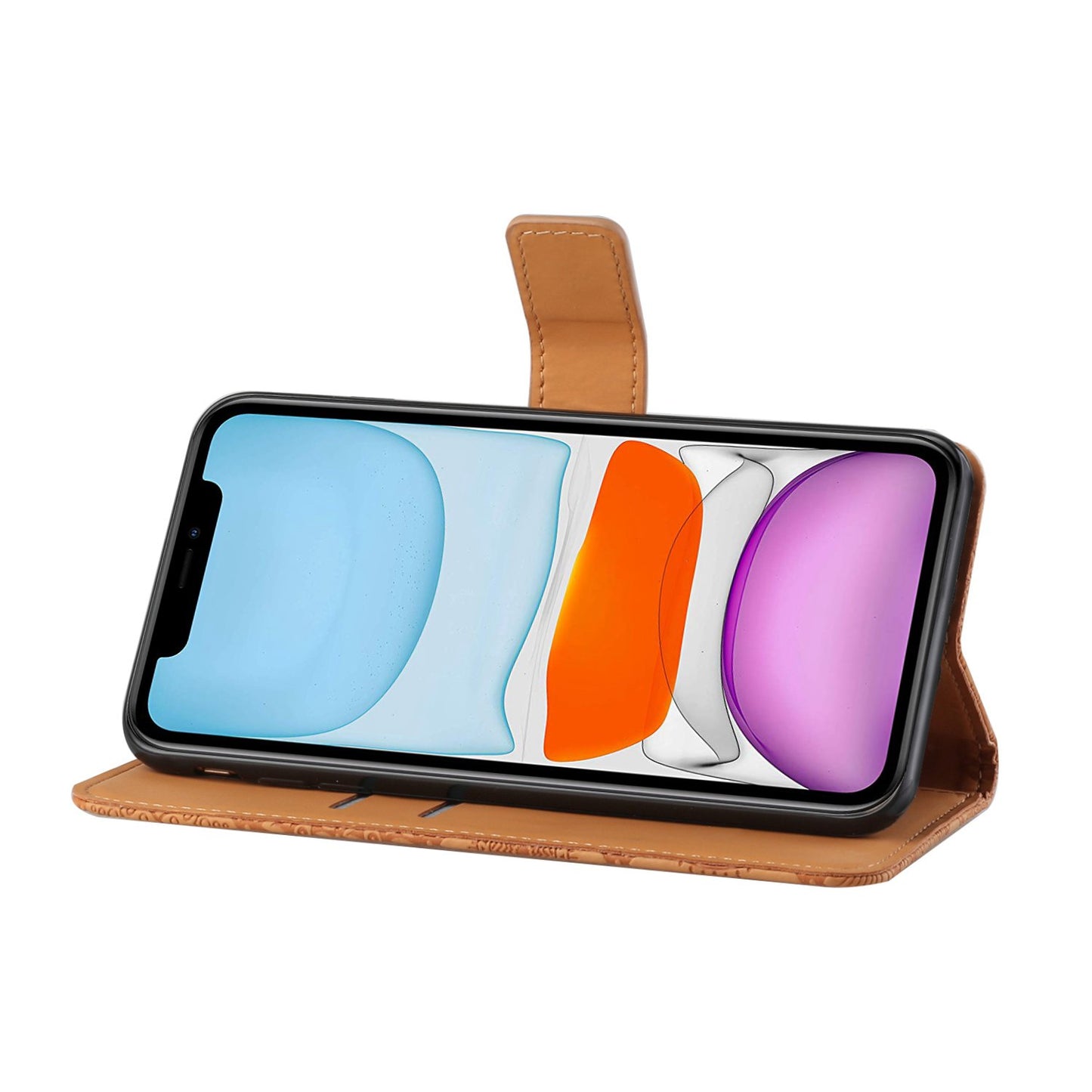 Ethnic Style Imprinted Flower Wallet Leather Case with Stand for iPhone 13 Pro 6.1 inch