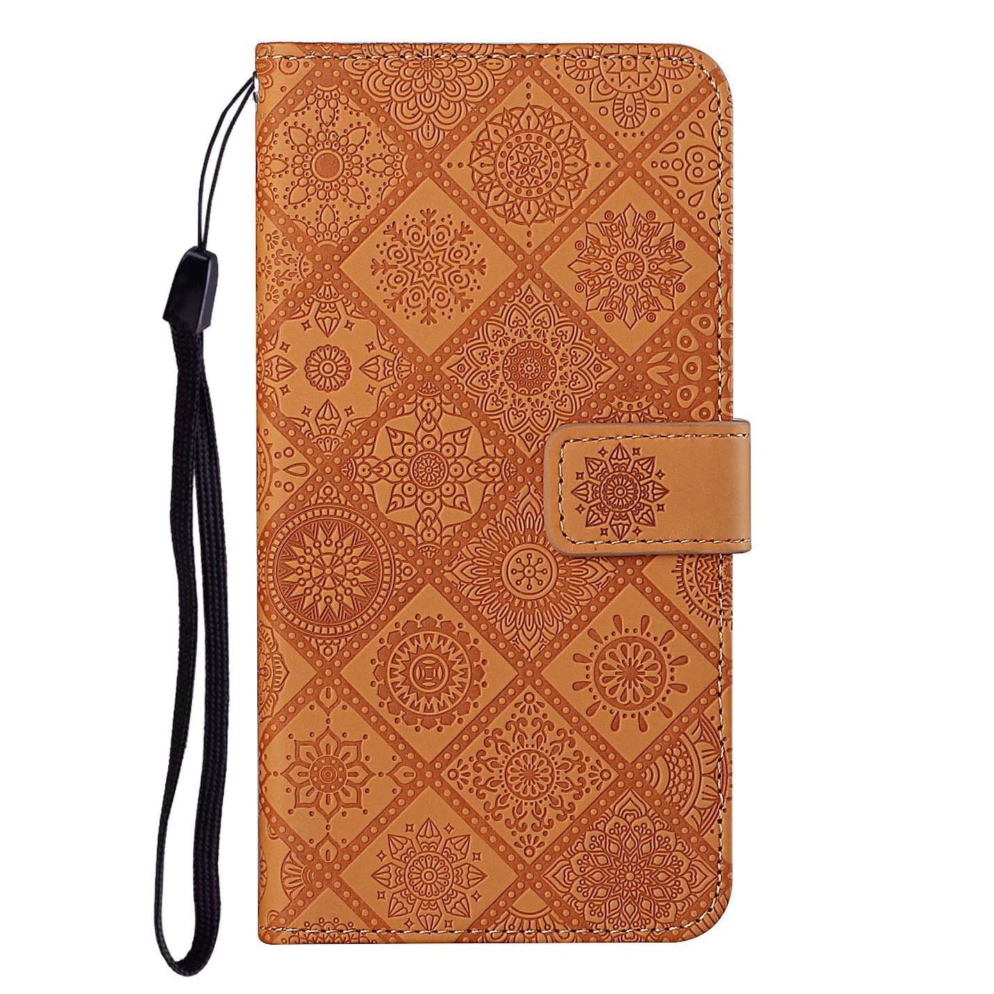 Ethnic Style Imprinted Flower Wallet Leather Case with Stand for iPhone 13 Pro 6.1 inch
