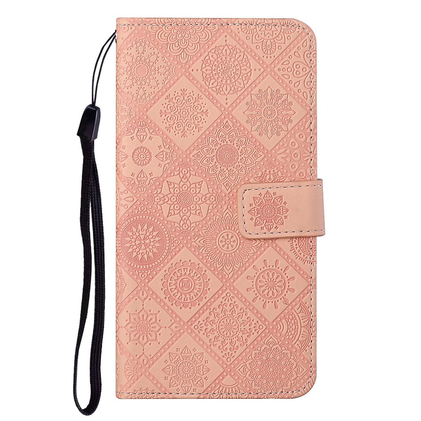 Ethnic Style Imprinted Flower Wallet Leather Case with Stand for iPhone 13 Pro 6.1 inch