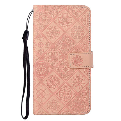 Ethnic Style Imprinted Flower Wallet Leather Case with Stand for iPhone 13 Pro 6.1 inch