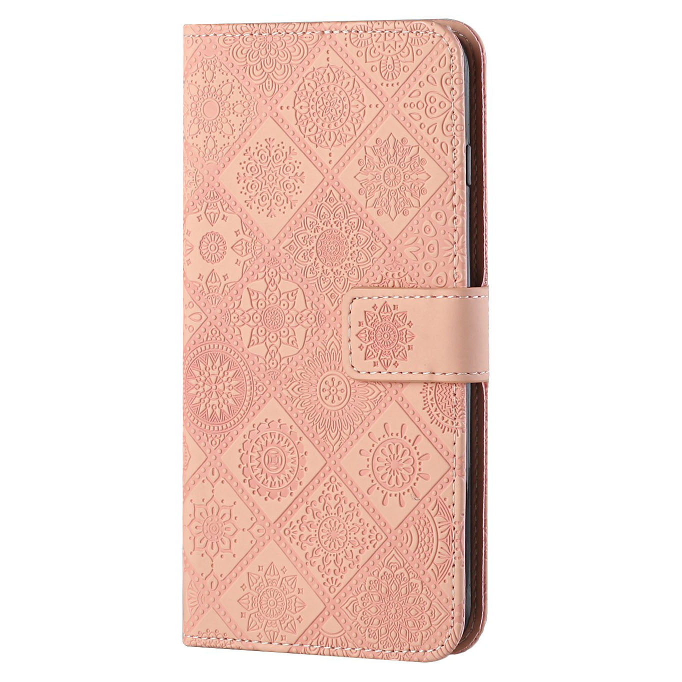 Ethnic Style Imprinted Flower Wallet Leather Case with Stand for iPhone 13 Pro 6.1 inch