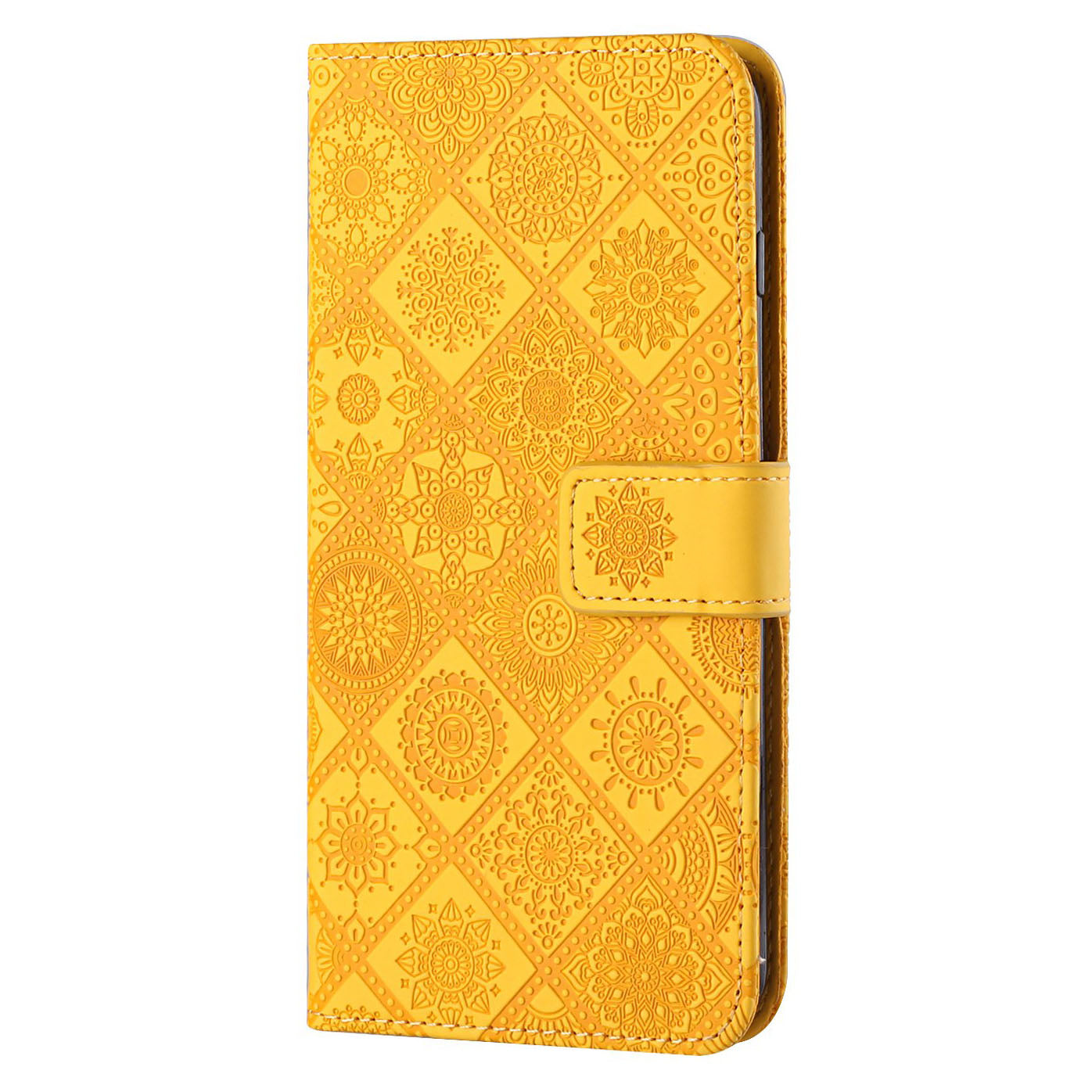Ethnic Style Imprinted Flower Wallet Leather Case with Stand for iPhone 13 Pro 6.1 inch