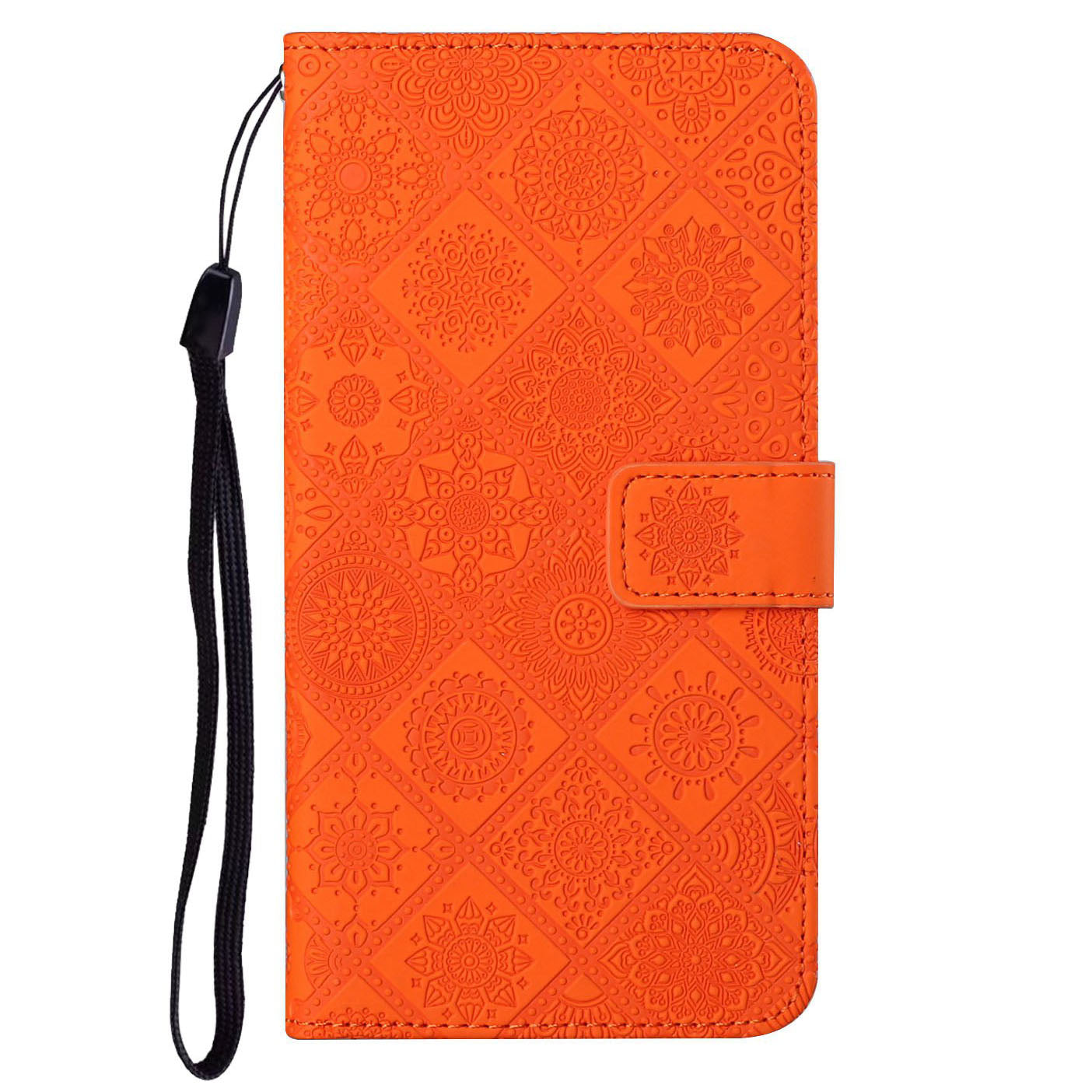 Ethnic Style Imprinted Flower Wallet Leather Case with Stand for iPhone 13 Pro 6.1 inch