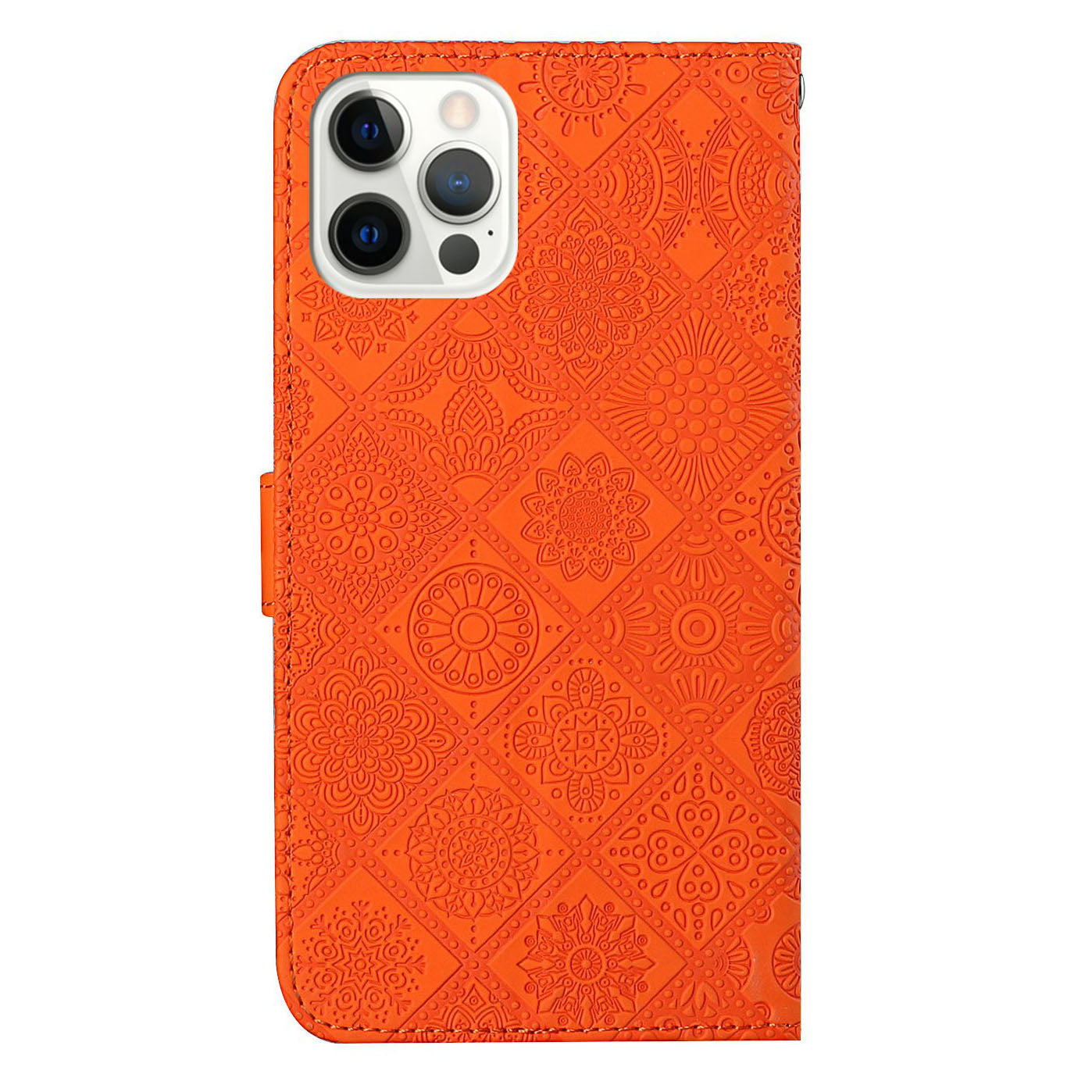 Ethnic Style Imprinted Flower Wallet Leather Case with Stand for iPhone 13 Pro 6.1 inch