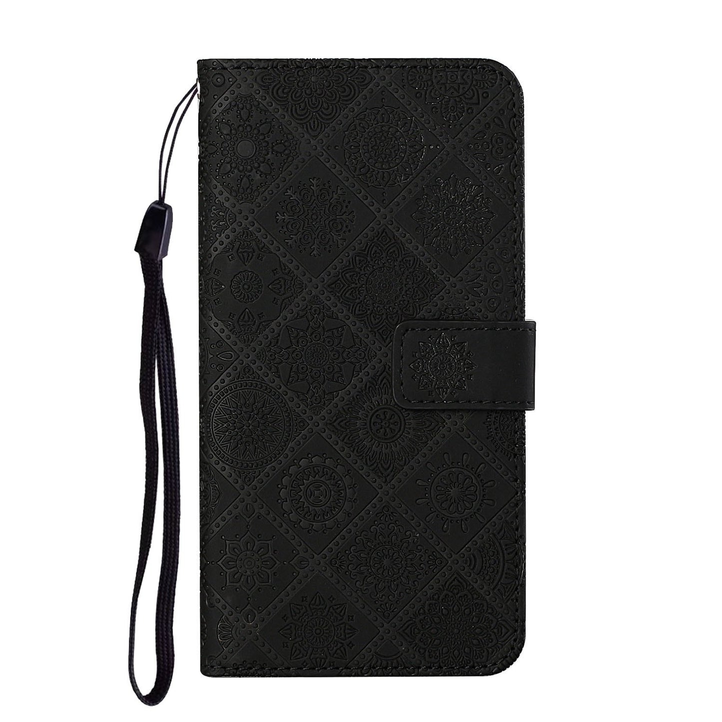 Ethnic Style Imprinted Flower Wallet Leather Case with Stand for iPhone 13 Pro 6.1 inch