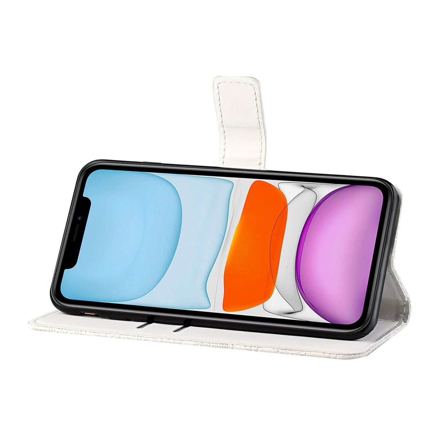 Ethnic Style Imprinted Flower Wallet Leather Case with Stand for iPhone 13 Pro 6.1 inch
