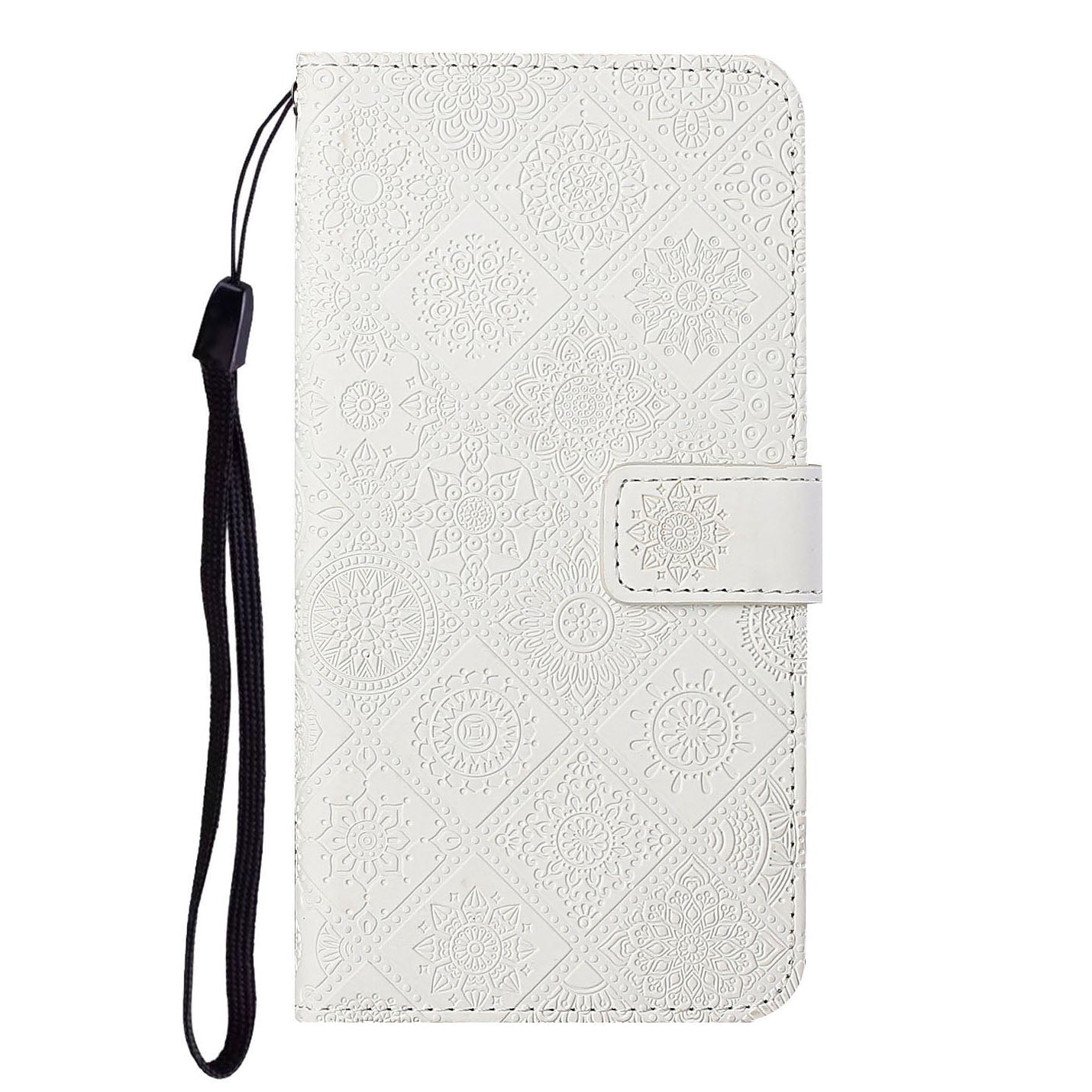 Ethnic Style Imprinted Flower Wallet Leather Case with Stand for iPhone 13 Pro 6.1 inch