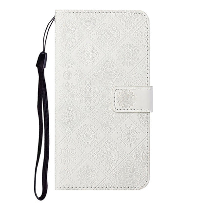 Ethnic Style Imprinted Flower Wallet Leather Case with Stand for iPhone 13 Pro 6.1 inch