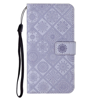 Ethnic Style Imprinted Flower Wallet Leather Case with Stand for iPhone 13 Pro 6.1 inch
