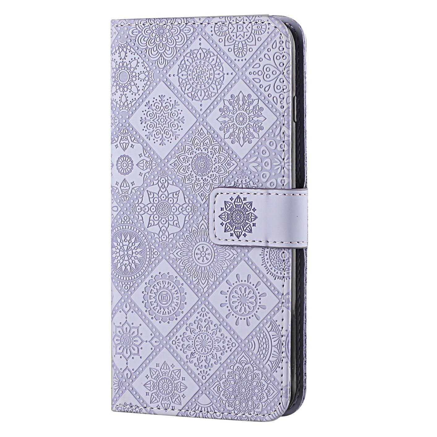 Ethnic Style Imprinted Flower Wallet Leather Case with Stand for iPhone 13 Pro 6.1 inch