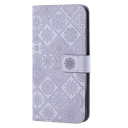 Ethnic Style Imprinted Flower Wallet Leather Case with Stand for iPhone 13 Pro 6.1 inch