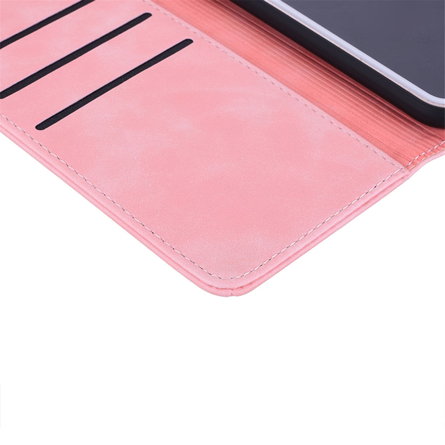 Imprint Flower All-round Protection Phone Shell Wallet Stand Design Leather Case for iPhone 13 Pro 6.1 inch