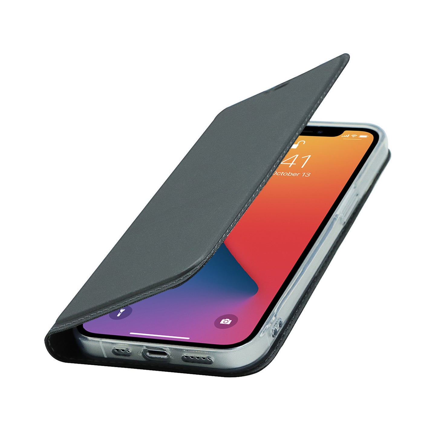 All-around Protection Auto-absorbed Fashion Solid Color Card Slot Shockproof Leather Phone Cover Case with Stand for iPhone 13 Pro 6.1 inch