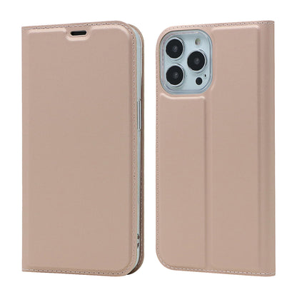 All-around Protection Auto-absorbed Fashion Solid Color Card Slot Shockproof Leather Phone Cover Case with Stand for iPhone 13 Pro 6.1 inch