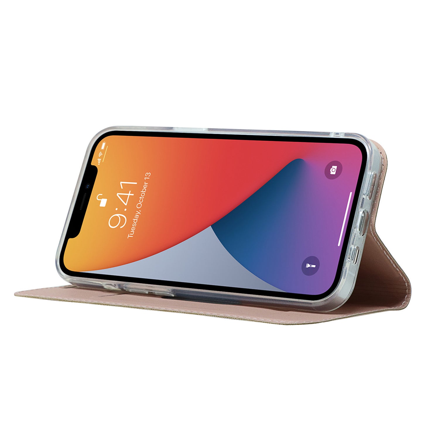 All-around Protection Auto-absorbed Fashion Solid Color Card Slot Shockproof Leather Phone Cover Case with Stand for iPhone 13 Pro 6.1 inch