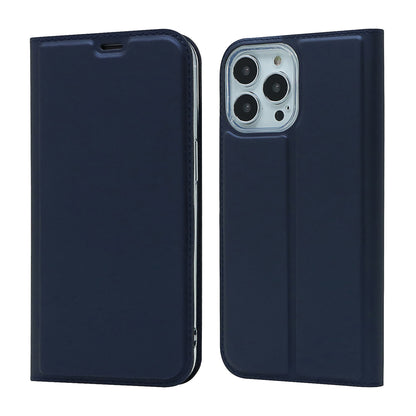 All-around Protection Auto-absorbed Fashion Solid Color Card Slot Shockproof Leather Phone Cover Case with Stand for iPhone 13 Pro 6.1 inch