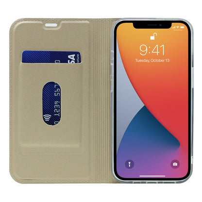 All-around Protection Auto-absorbed Fashion Solid Color Card Slot Shockproof Leather Phone Cover Case with Stand for iPhone 13 Pro 6.1 inch