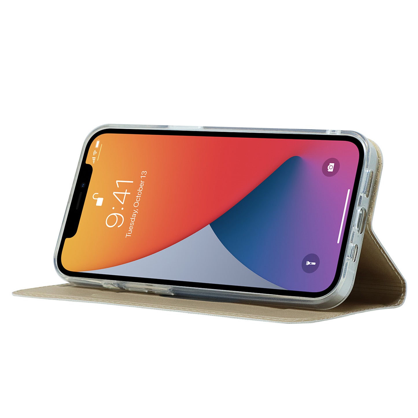 All-around Protection Auto-absorbed Fashion Solid Color Card Slot Shockproof Leather Phone Cover Case with Stand for iPhone 13 Pro 6.1 inch