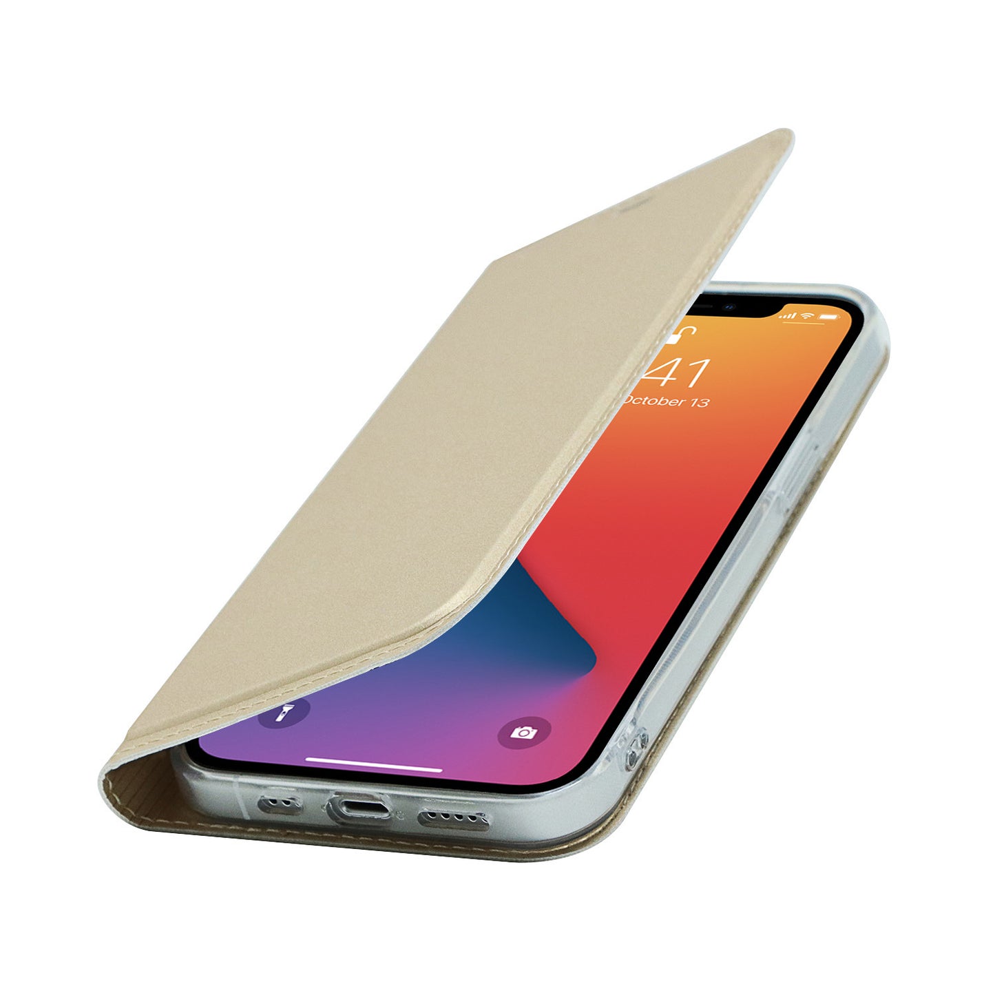 All-around Protection Auto-absorbed Fashion Solid Color Card Slot Shockproof Leather Phone Cover Case with Stand for iPhone 13 Pro 6.1 inch