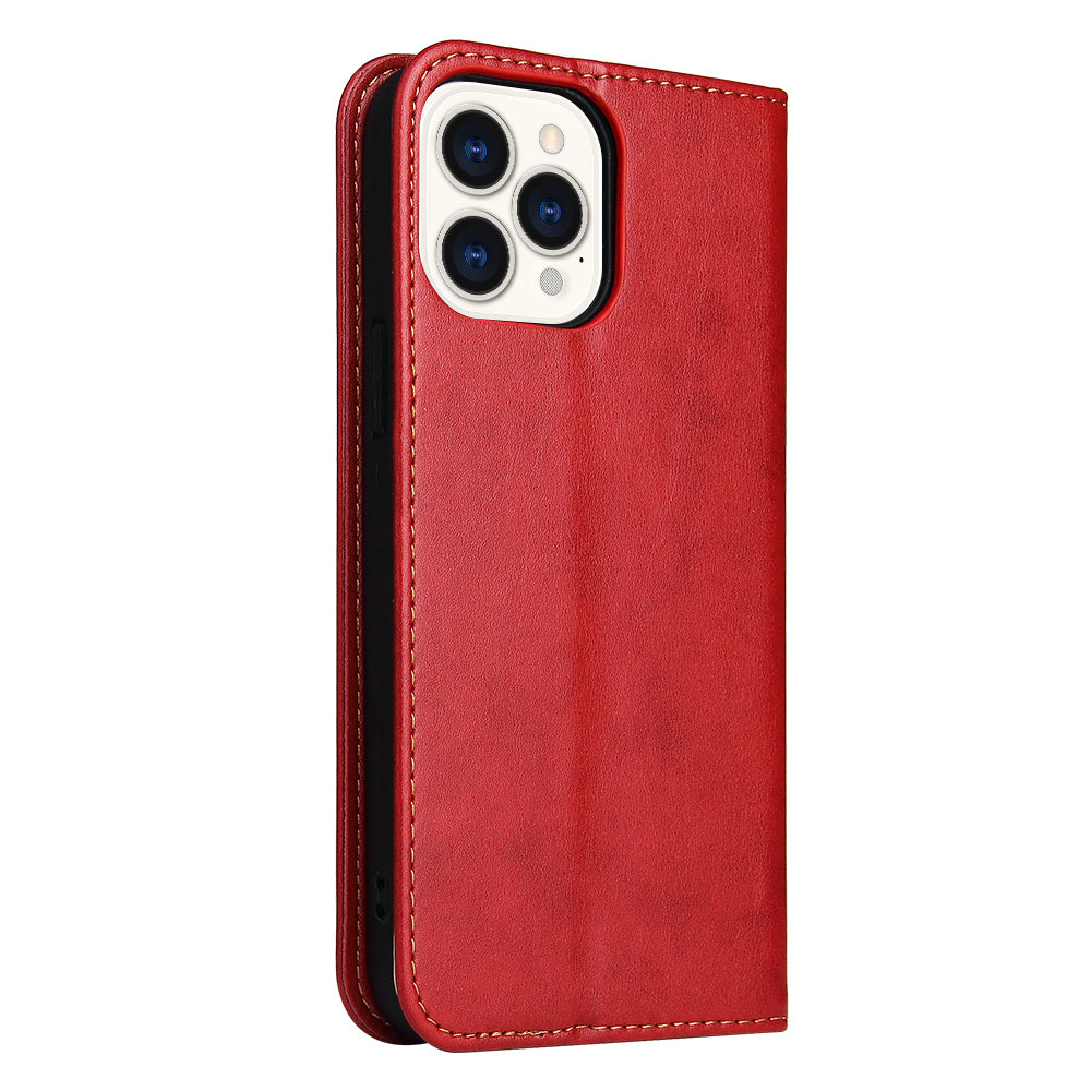 PU Leather Texture Wallet Card Slots Stand Design Phone Case for iPhone 13 Pro 6.1 inch