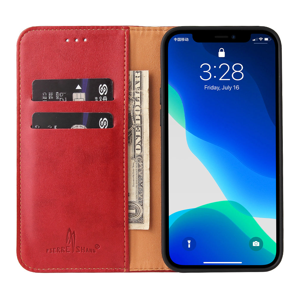 PU Leather Texture Wallet Card Slots Stand Design Phone Case for iPhone 13 Pro 6.1 inch