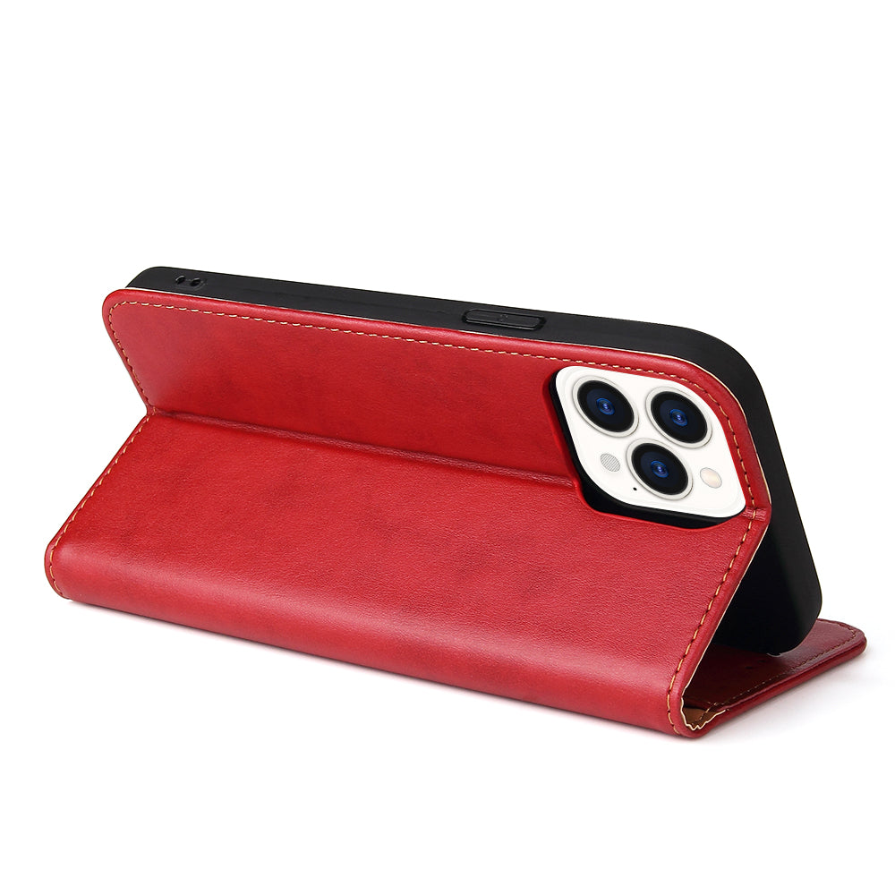PU Leather Texture Wallet Card Slots Stand Design Phone Case for iPhone 13 Pro 6.1 inch