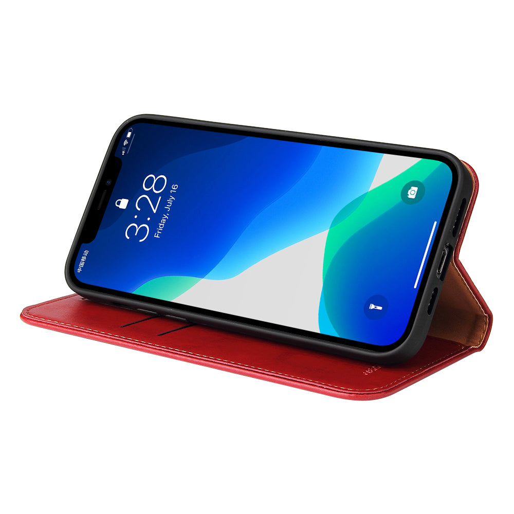 PU Leather Texture Wallet Card Slots Stand Design Phone Case for iPhone 13 Pro 6.1 inch