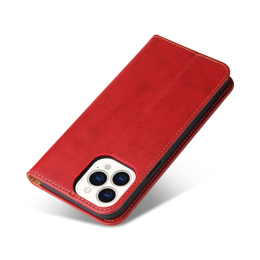 PU Leather Texture Wallet Card Slots Stand Design Phone Case for iPhone 13 Pro 6.1 inch