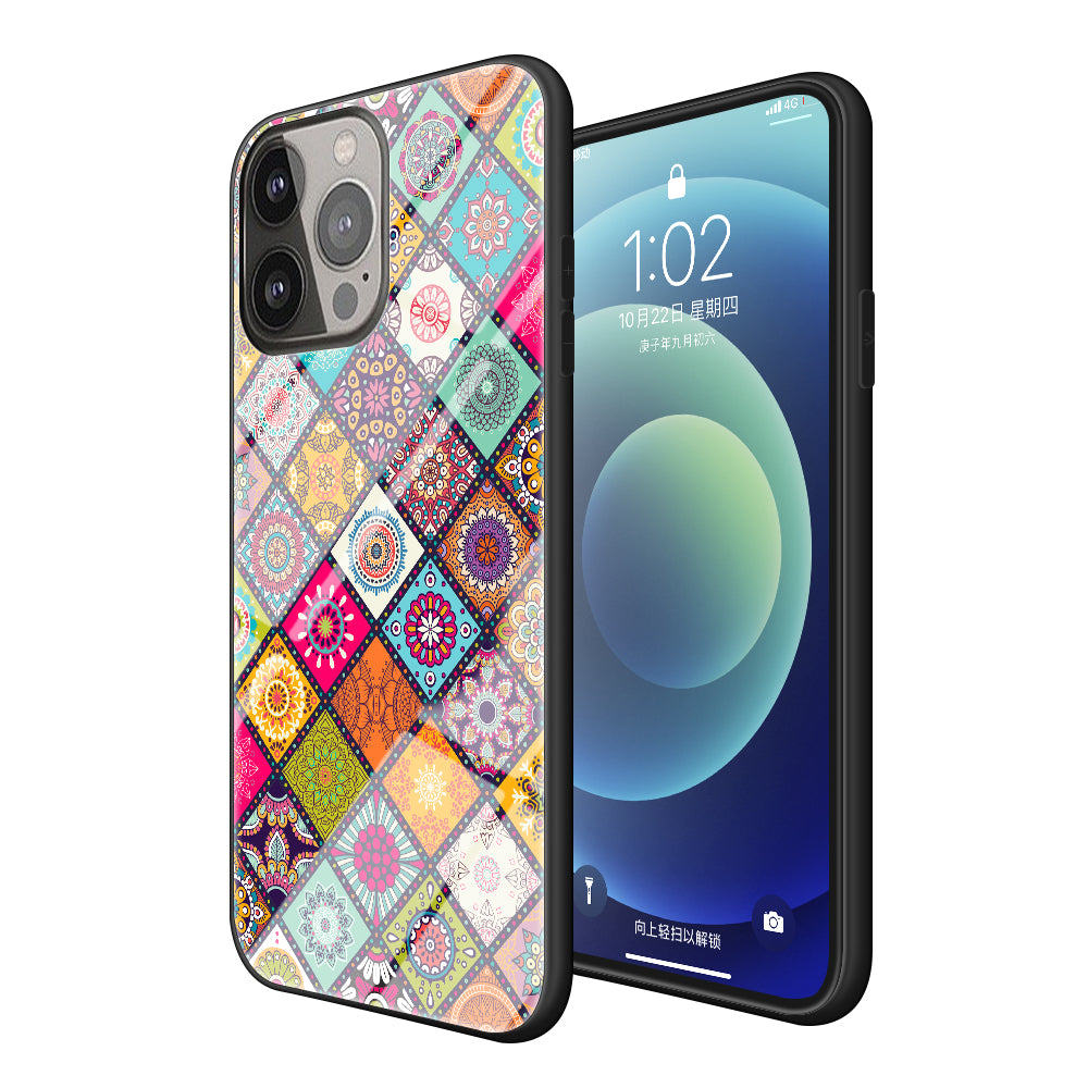 Anti-Scratch Glass Hybrid Case Phone Protector with Built-In Metal Sheet and Lanyard for iPhone 13 Pro Max 6.7 inch