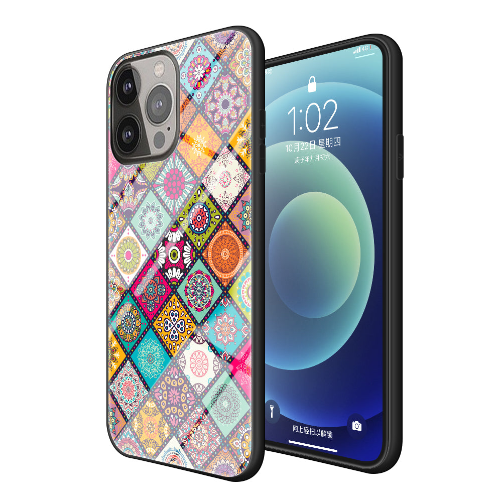 Anti-Scratch Glass Hybrid Case Phone Protector with Built-In Metal Sheet and Lanyard for iPhone 13 Pro Max 6.7 inch