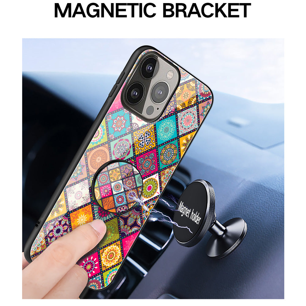 Shock-Absorbed Built-In Metal Sheet Phone Protector Glass Hybrid Case with Lanyard for iPhone 13 Pro 6.1 inch