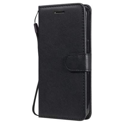 KT Leather Series-2 Solid Color PU Leather Phone Case Wallet Stand Shell with Strap for iPhone 13 Pro 6.1 inch