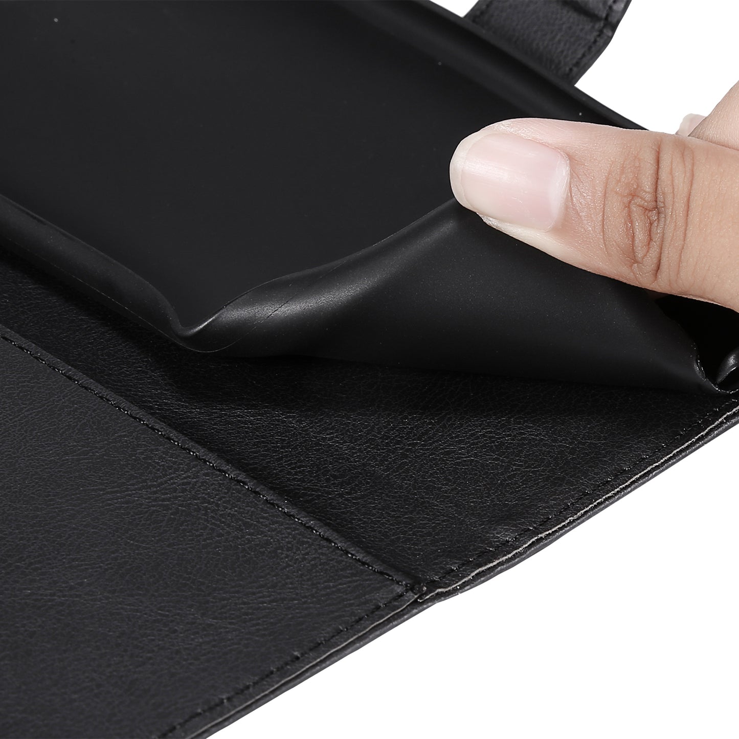 KT Leather Series-2 Solid Color PU Leather Phone Case Wallet Stand Shell with Strap for iPhone 13 Pro 6.1 inch