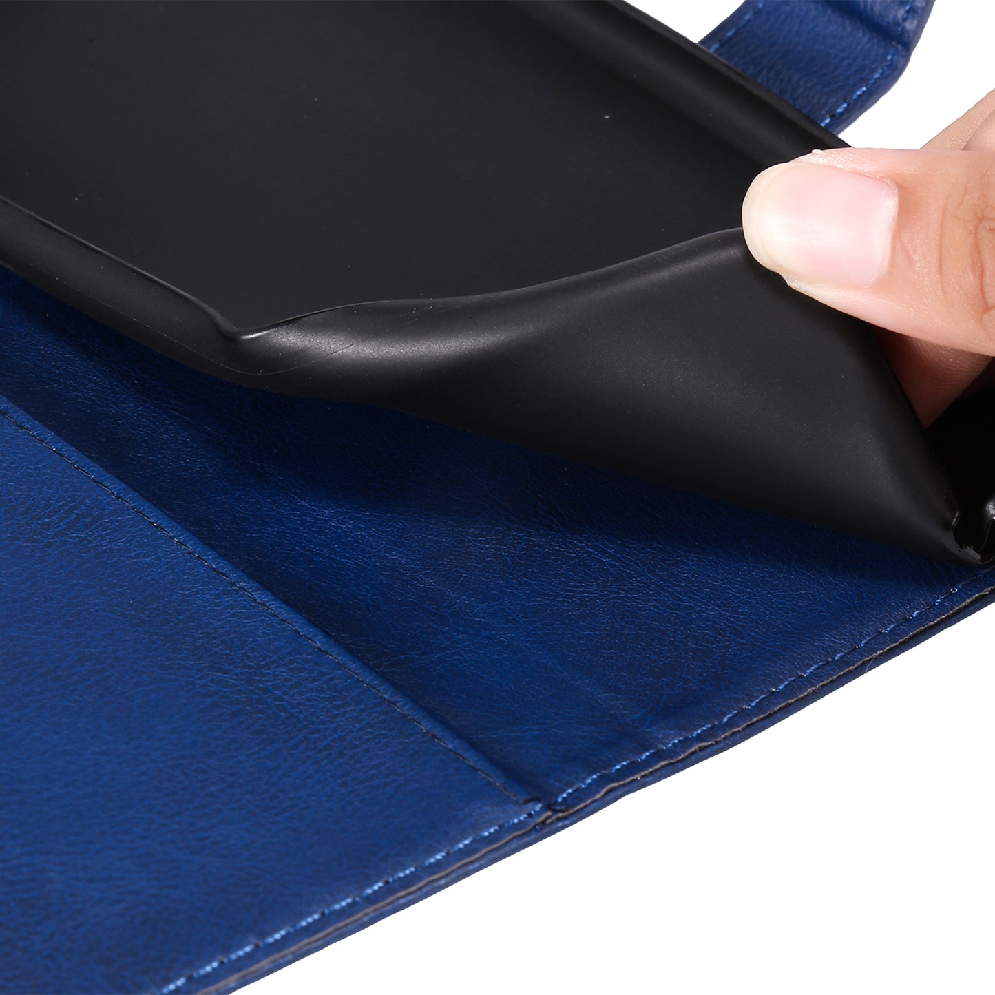 KT Leather Series-2 Solid Color PU Leather Phone Case Wallet Stand Shell with Strap for iPhone 13 Pro 6.1 inch