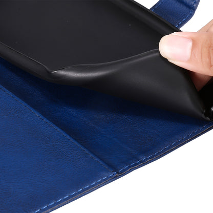 KT Leather Series-2 Solid Color PU Leather Phone Case Wallet Stand Shell with Strap for iPhone 13 Pro 6.1 inch
