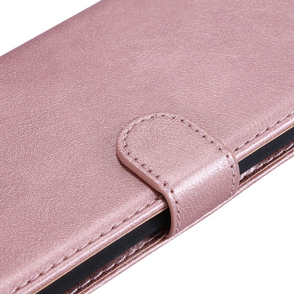 KT Leather Series-2 Solid Color PU Leather Phone Case Wallet Stand Shell with Strap for iPhone 13 Pro 6.1 inch