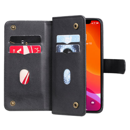 KT Multi-functional Series-1 Multiple Card Slots Drop-Resistant Wallet Design Phone Cover Stand Shell for iPhone 13 Pro Max 6.7 inch