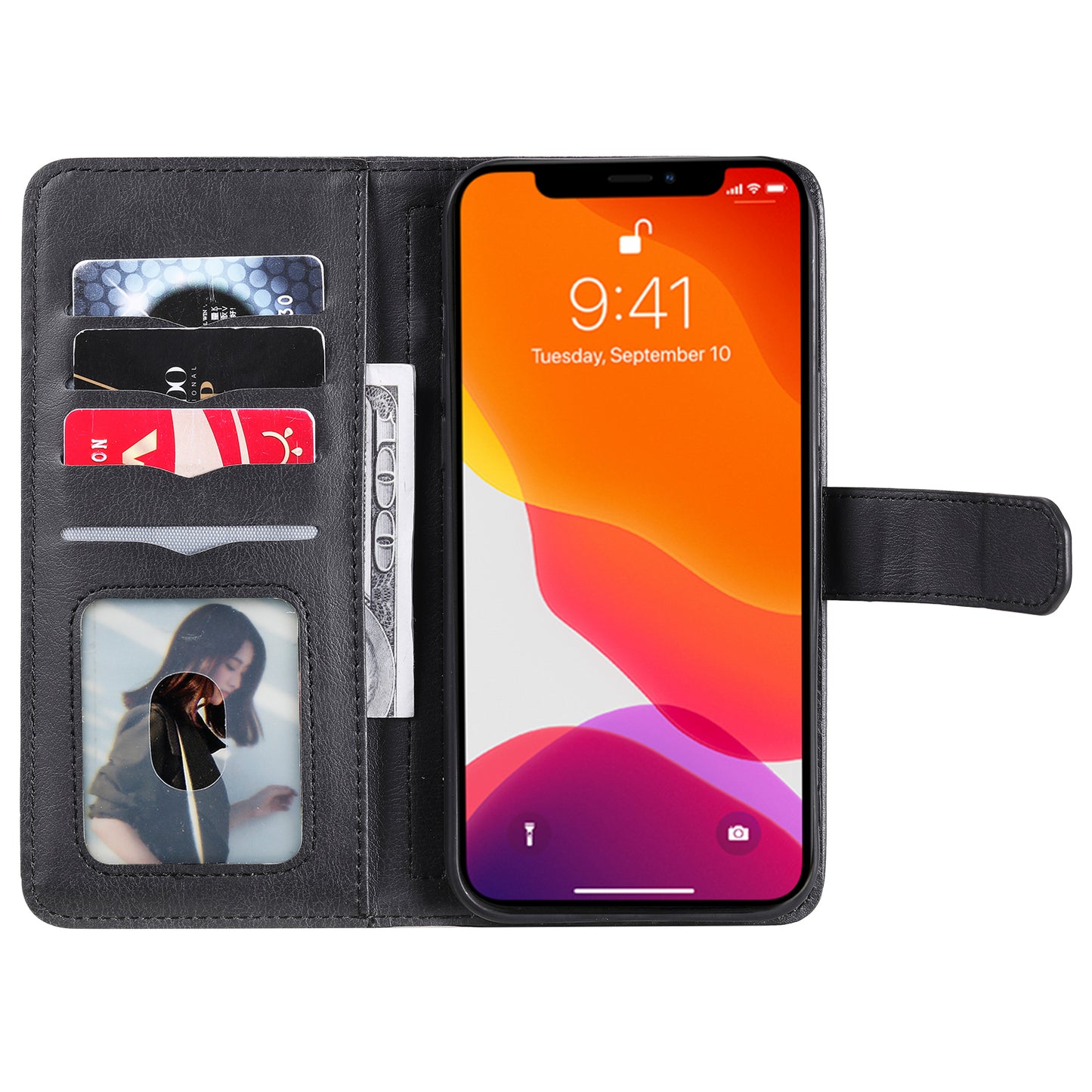 KT Multi-functional Series-1 Multiple Card Slots Drop-Resistant Wallet Design Phone Cover Stand Shell for iPhone 13 Pro Max 6.7 inch