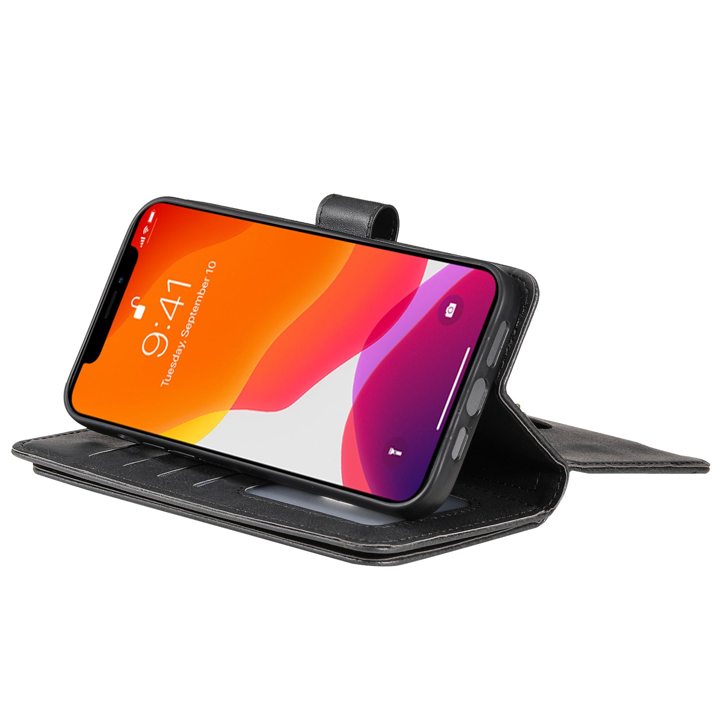 KT Multi-functional Series-1 Multiple Card Slots Drop-Resistant Wallet Design Phone Cover Stand Shell for iPhone 13 Pro Max 6.7 inch