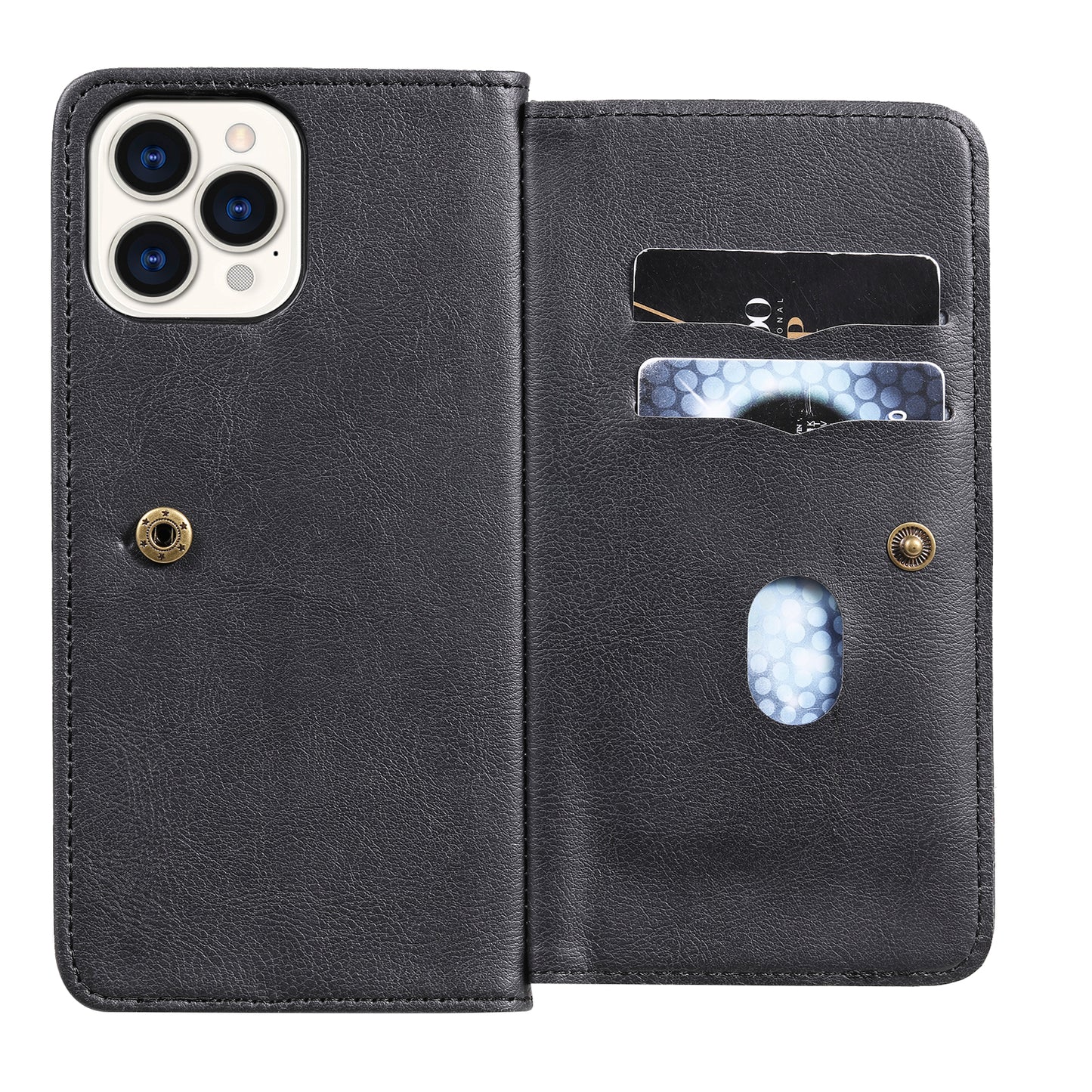 KT Multi-functional Series-1 Multiple Card Slots Drop-Resistant Wallet Design Phone Cover Stand Shell for iPhone 13 Pro Max 6.7 inch