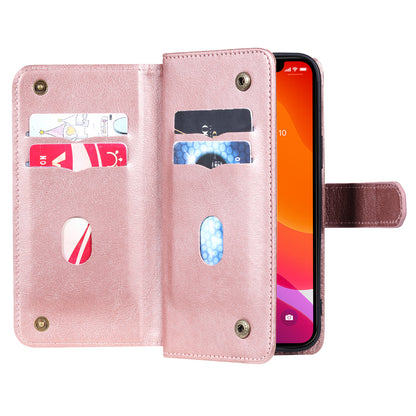 KT Multi-functional Series-1 Multiple Card Slots Drop-Resistant Wallet Design Phone Cover Stand Shell for iPhone 13 Pro Max 6.7 inch