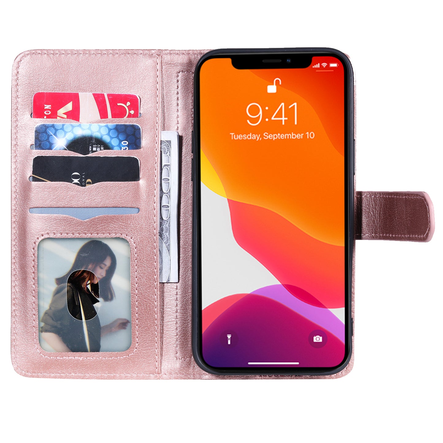 KT Multi-functional Series-1 Multiple Card Slots Drop-Resistant Wallet Design Phone Cover Stand Shell for iPhone 13 Pro Max 6.7 inch