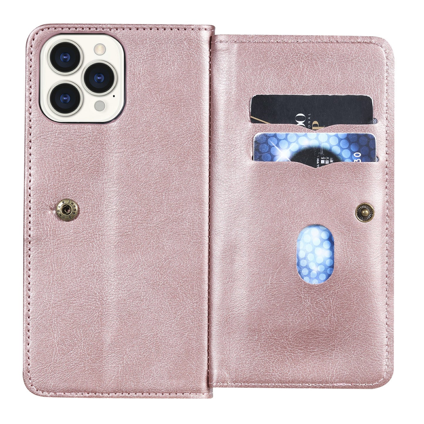 KT Multi-functional Series-1 Multiple Card Slots Drop-Resistant Wallet Design Phone Cover Stand Shell for iPhone 13 Pro Max 6.7 inch