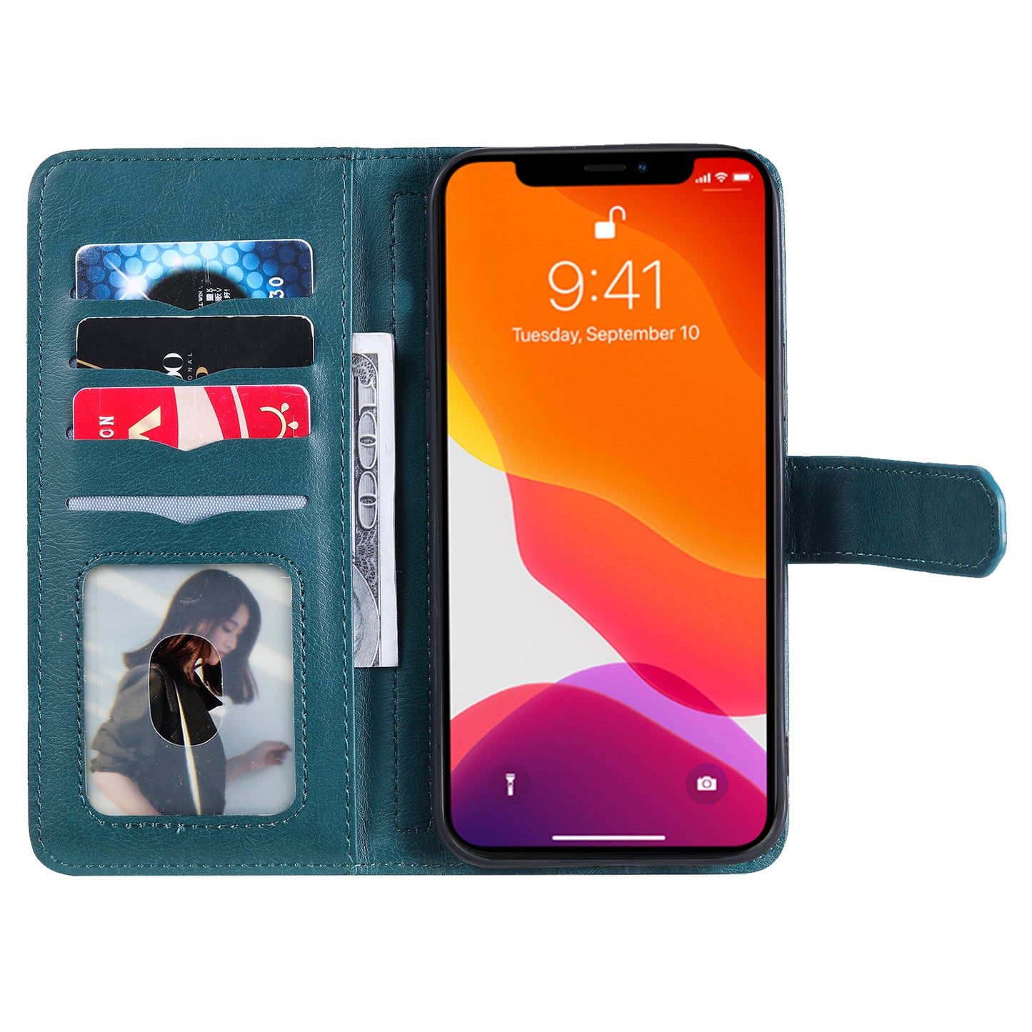 KT Multi-functional Series-1 Multiple Card Slots Drop-Resistant Wallet Design Phone Cover Stand Shell for iPhone 13 Pro Max 6.7 inch