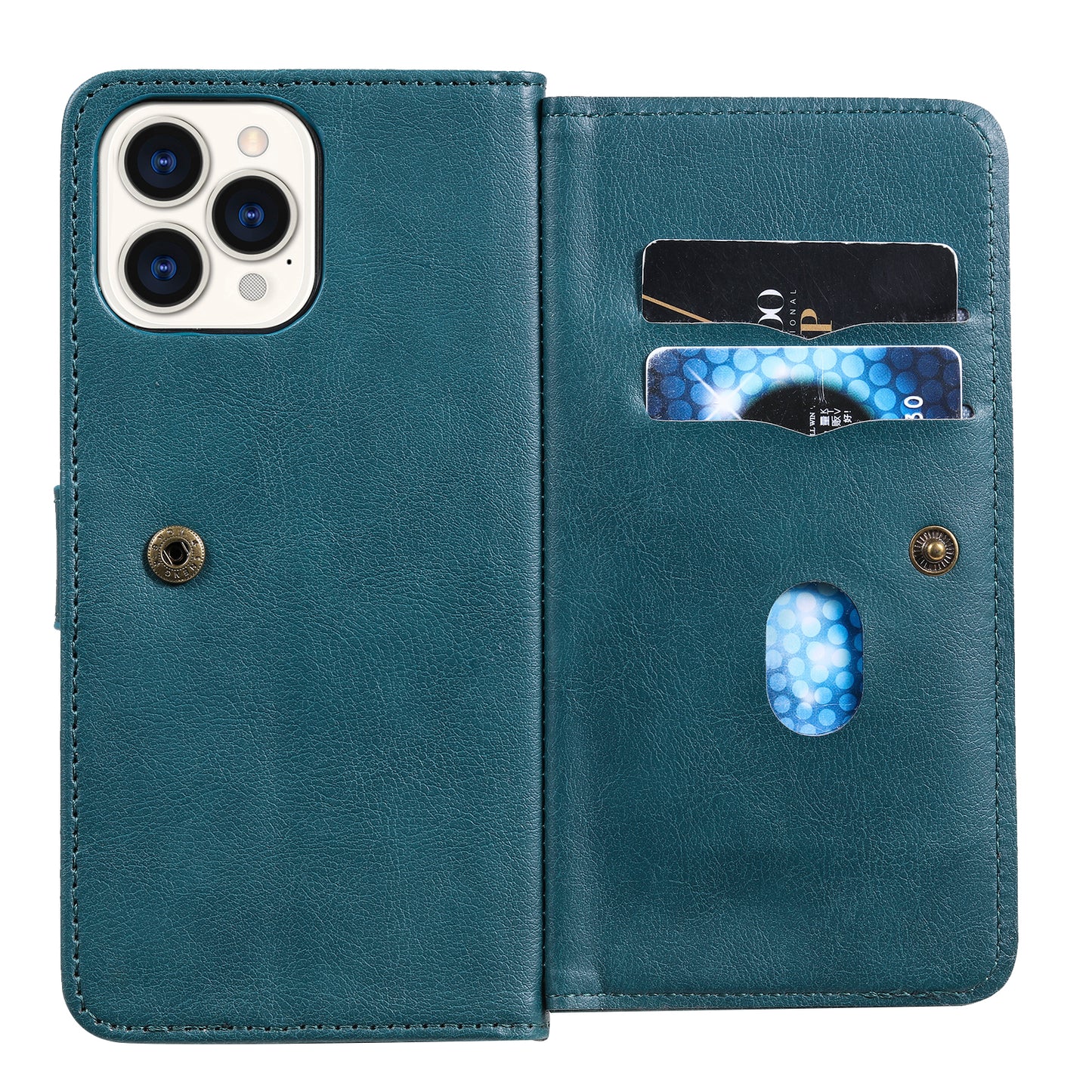 KT Multi-functional Series-1 Multiple Card Slots Drop-Resistant Wallet Design Phone Cover Stand Shell for iPhone 13 Pro Max 6.7 inch