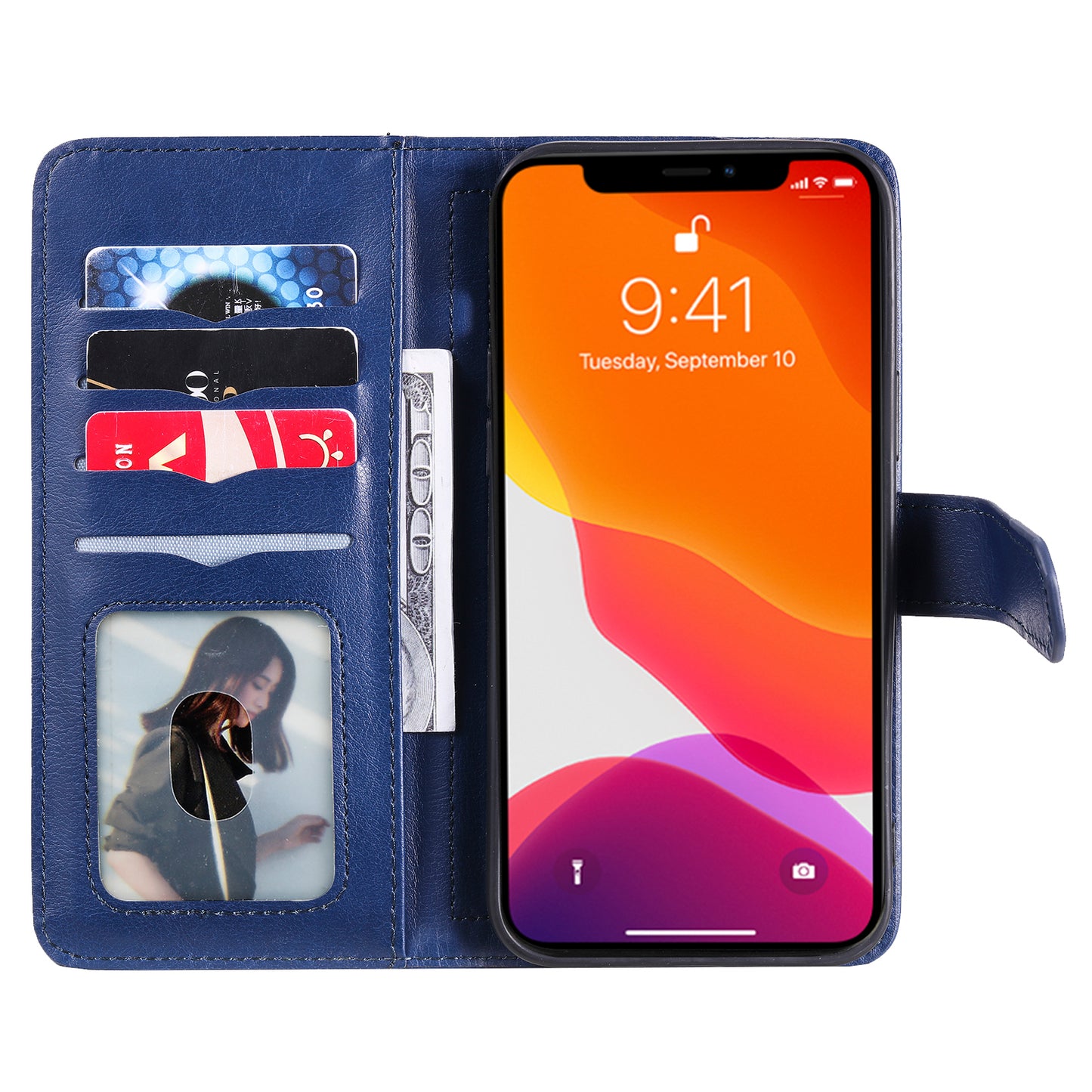 KT Multi-functional Series-1 Multiple Card Slots Drop-Resistant Wallet Design Phone Cover Stand Shell for iPhone 13 Pro Max 6.7 inch