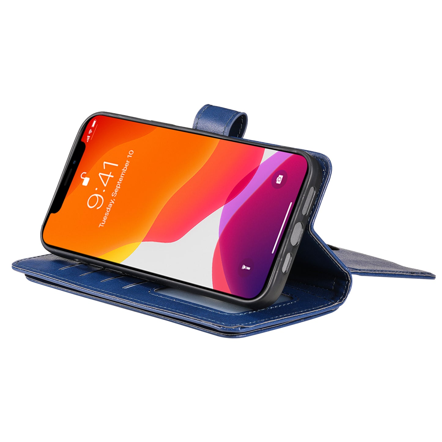 KT Multi-functional Series-1 Multiple Card Slots Drop-Resistant Wallet Design Phone Cover Stand Shell for iPhone 13 Pro Max 6.7 inch