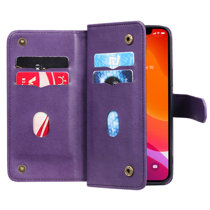 KT Multi-functional Series-1 Multiple Card Slots Drop-Resistant Wallet Design Phone Cover Stand Shell for iPhone 13 Pro Max 6.7 inch