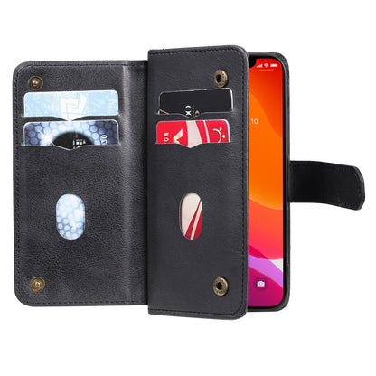 For iPhone 13 Pro 6.1 inch KT Multi-functional Series-1 Large Capacity Phone Cover Stand Shell with Multiple Card Slots Wallet Design
